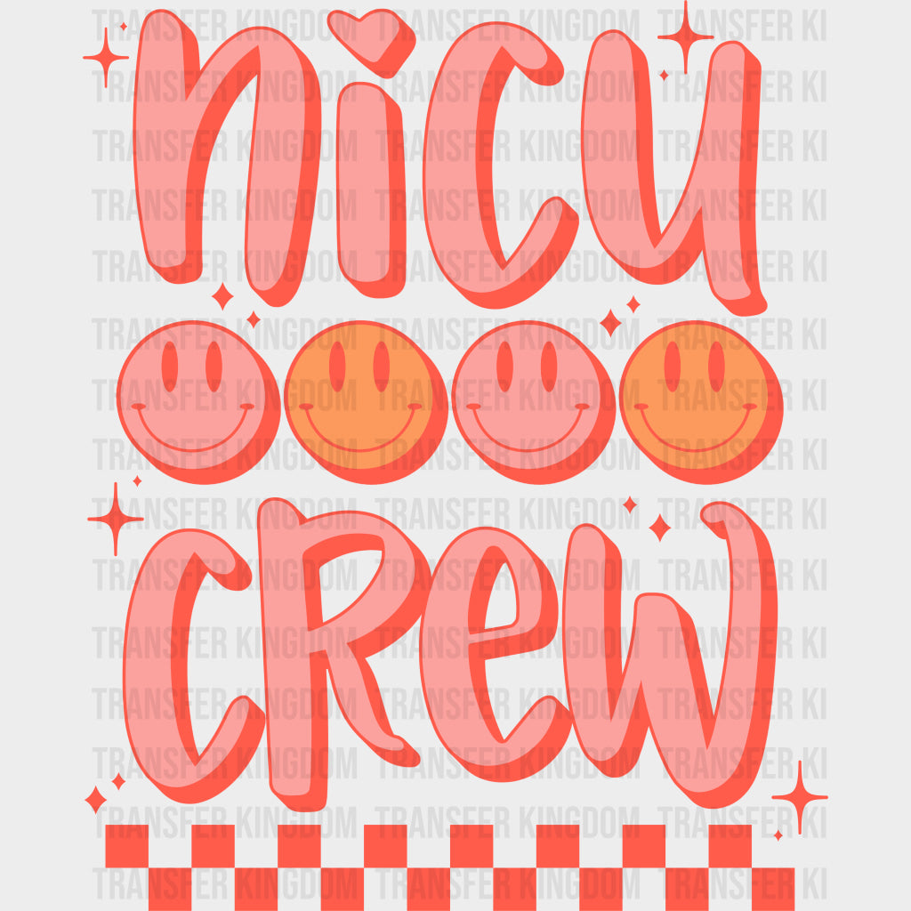 NICU Crew Pink Smileys - NICU Nurse DTF Transfers