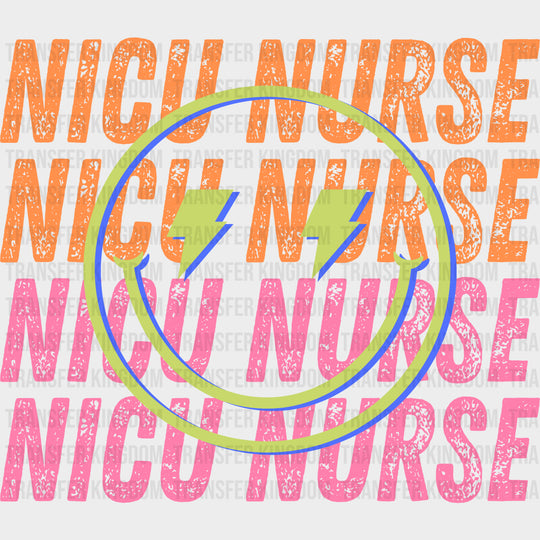 NICU Nurse Lightning Eyes Smiley - NICU Nurse DTF Transfers