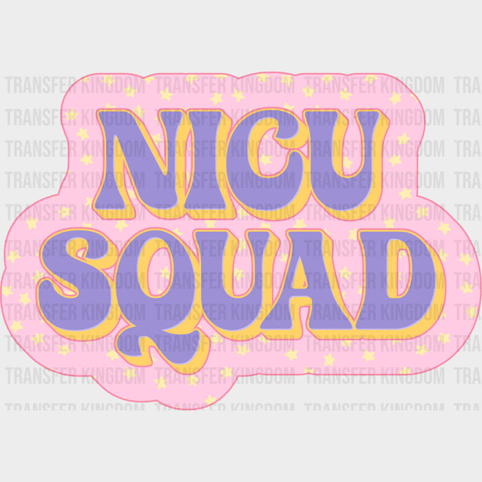 NICU Squad, Pink & White Dots - NICU Nurse DTF Transfers