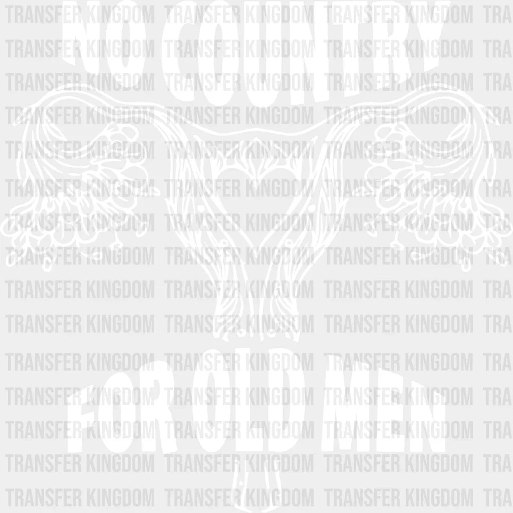 No Country For Old Men Uterus Design - Dtf Heat Transfer Unisex S & M ( 10 ) / Light Color See