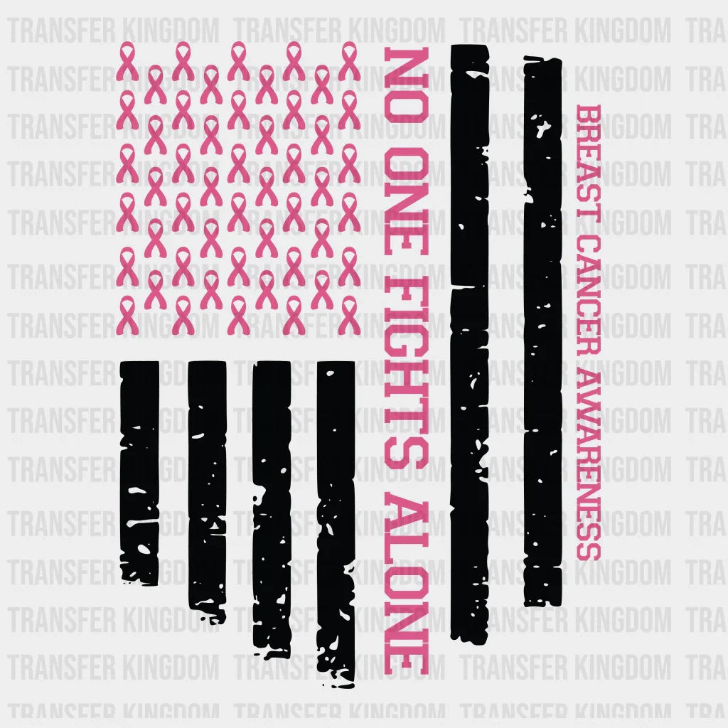 No One Fights Alone Cancer Support Design - Dtf Heat Transfer Unisex S & M ( 10 ) / Dark Color See