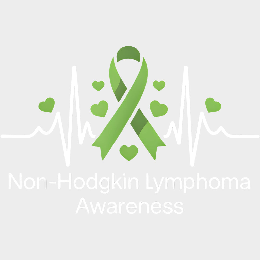 Non-Hodgkin Lymphoma Awareness ECG Line - Lymphoma DTF Transfers Adult Unisex - S & M (10’’) / Light Color Design (See