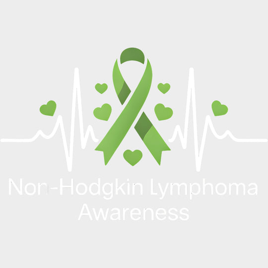 Non-Hodgkin Lymphoma Awareness ECG Line - Lymphoma DTF Transfers Adult Unisex - S & M (10’’) / Light Color Design (See