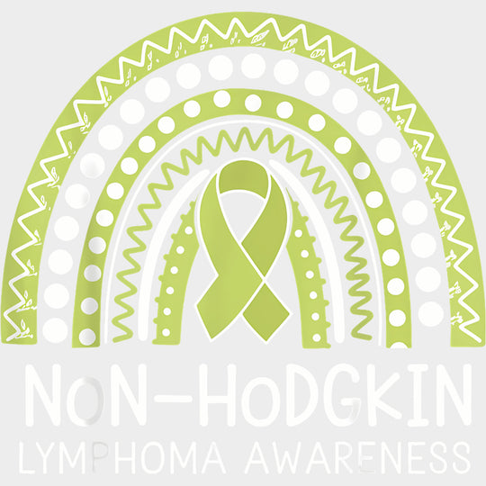 Non-Hodgkin Lymphoma Awareness Rainbow - Lymphoma DTF Transfers Adult Unisex - S & M (10’’) / Light Color Design (See