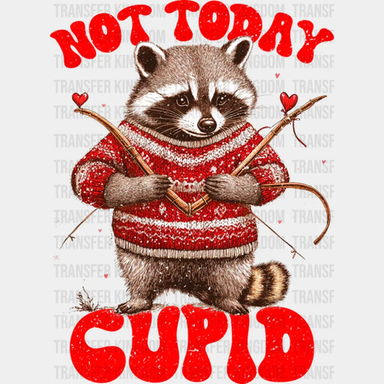 Not Today Cupid Sweater Raccoon - Valentine’s Day Dtf Transfer