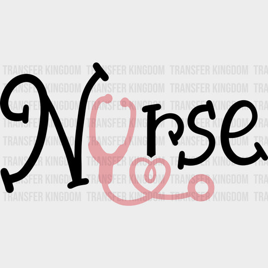 Nurse B&W - Nurse DTF Transfers transfer-kingdom Dark Color Design (See Imaging)
