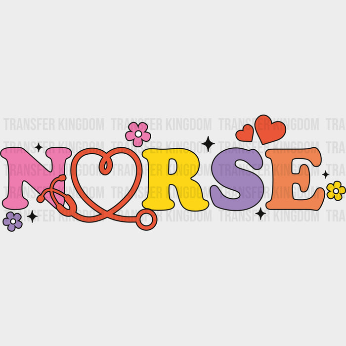 Nurse, Cute Colorful Design - Nurse DTF Transfers
