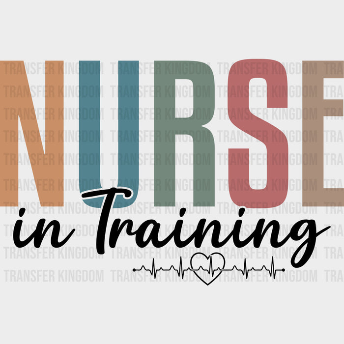 Nurse In Training, ECG Line - Nurse DTF Transfers