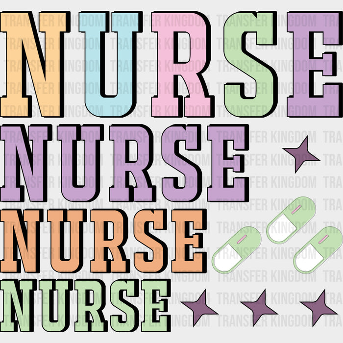 Nurse, Pills & Stars - Nurse DTF Transfers