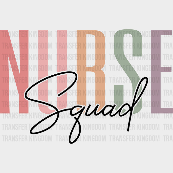Nurse Squad, Cursive B&W - Nurse DTF Transfers