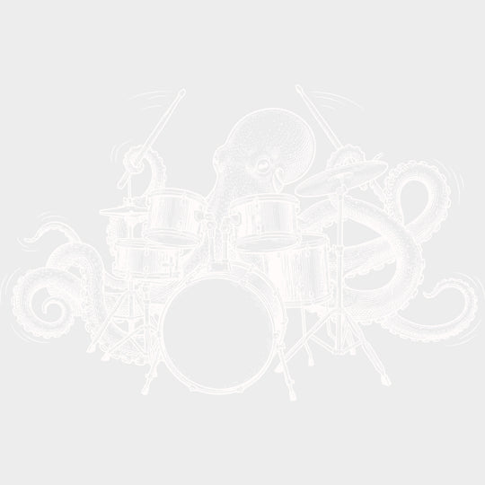 Octopus Drumming B&W - Music DTF Transfers transfer-kingdom Light Color Design (See Imaging)