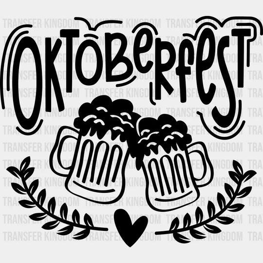 Oktoberfest Beer Toast And Heart Design - Dtf Heat Transfer Unisex S & M (10’) / Dark Color (See