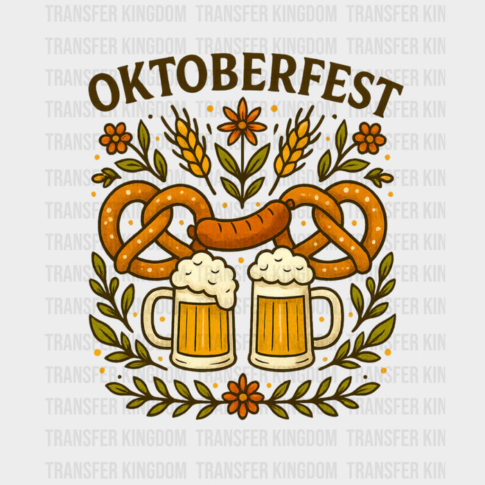 Oktoberfest, Pretzels, Beers & Sausage - Oktoberfest DTF Transfers