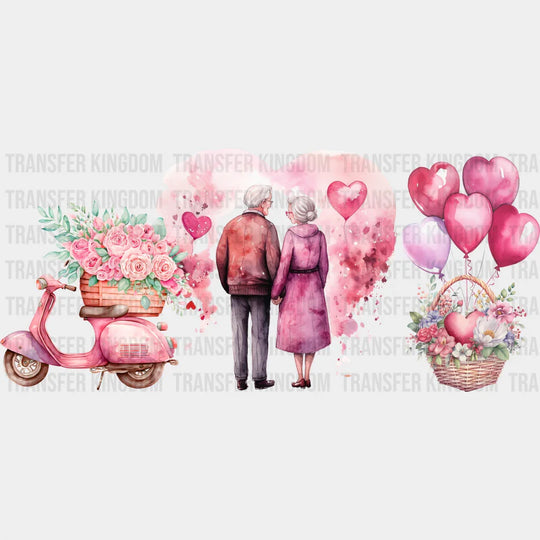 Old Couple Pink Design - Valentine’s Day Cup Wrap Uv Sticker Permanent Dtf Decal