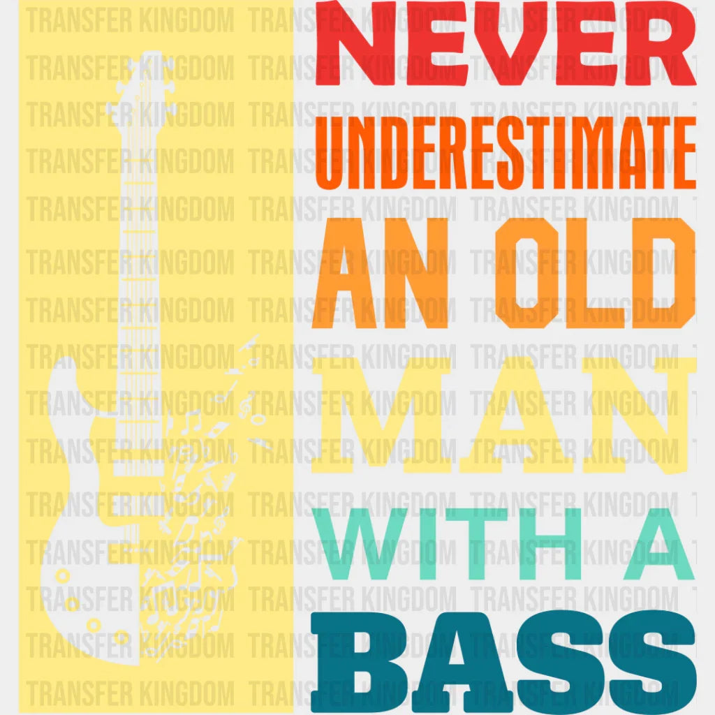 Old Man With A Bass - Singing Dtf Heat Transfer