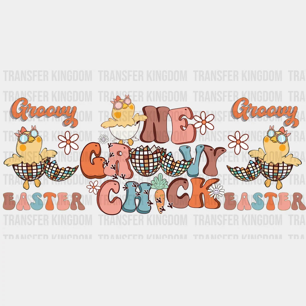 One Groovy Chick Easter UV DTF Transfer Cup Wrap UV DTF Sticker - Transfer Kingdom