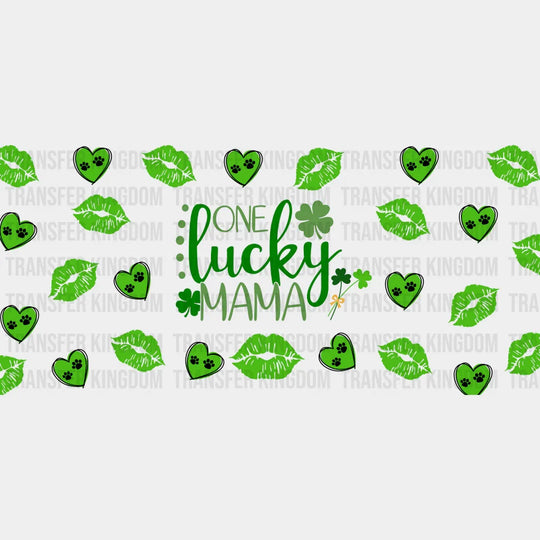 One Lucky Mama Heart - St Patrick Cup Wrap Uv Sticker Permanent Dtf Decal
