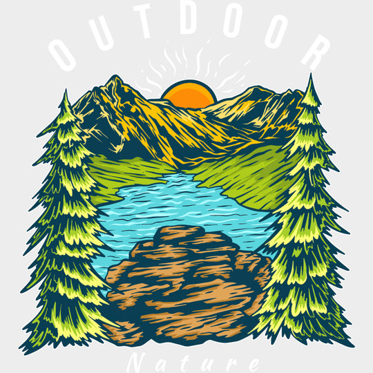 Outdoor Nature - Hiking DTF Transfers Adult Unisex - S & M (10’’) / Light Color Design (See Imaging)