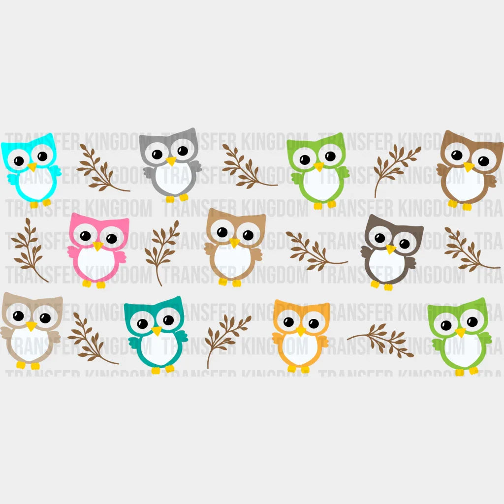 Owls Uv Dtf Transfer Cup Wrap Sticker
