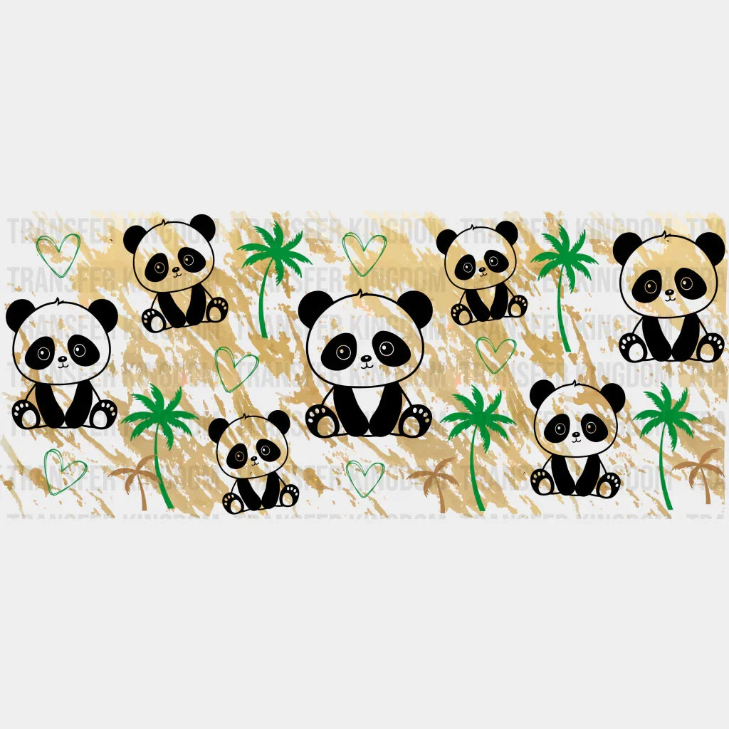 Panda Forest Uv Dtf Transfer Cup Wrap Sticker