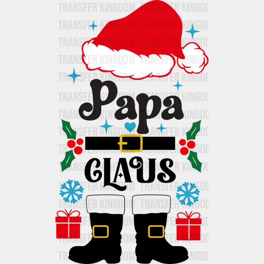 Papa Claus - Christmas Dtf Transfer Unisex S & M (10’’) / Dark Color Design See Imaging