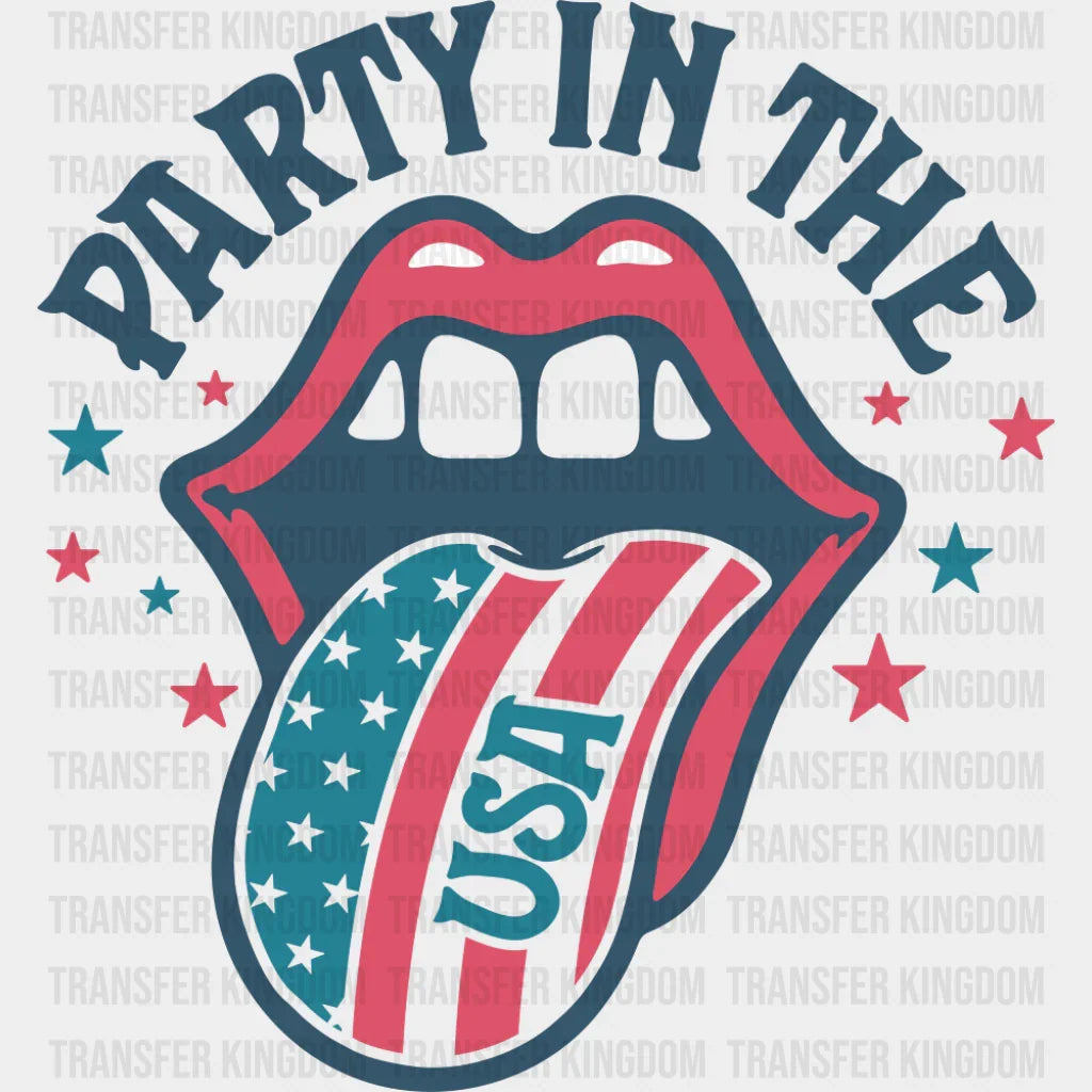 Party In The USA Stars - 4th Of July DTF Transfer Adult Unisex - S & M (10’’) / Dark Color Design (See Imaging)