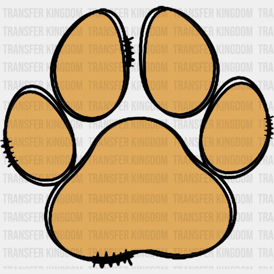 Paw Yellow And Pink - Dogs DTF Transfer Adult Unisex - S & M (10’’) / Yellow Color Design (See Imaging)