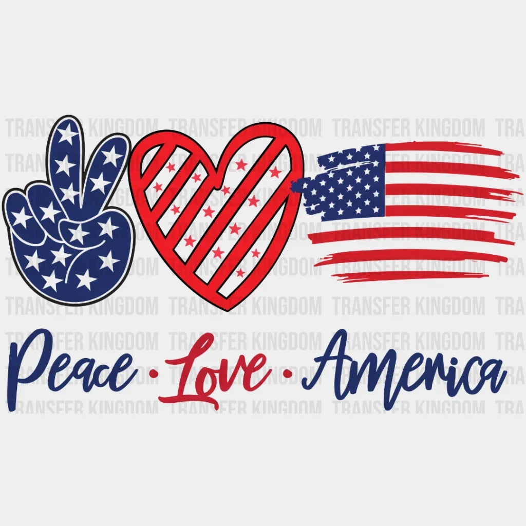 Peace Love America Dtf Transfer
