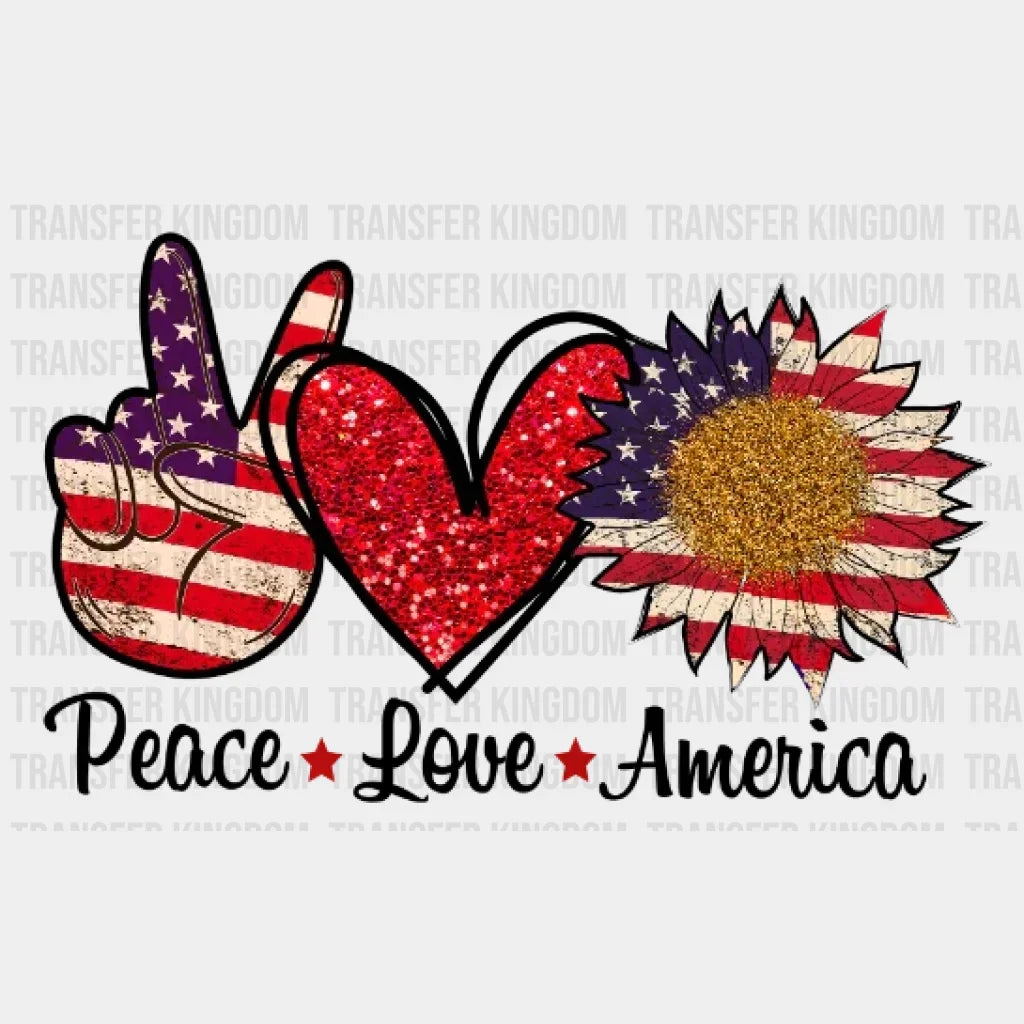 Peace Love America Dtf Transfer