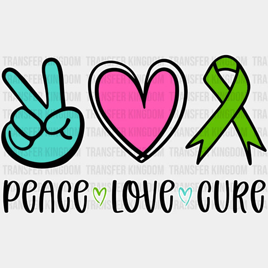 Peace Love Cure - Metastatic Breast Cancer Dtf Transfer Unisex S & M (10’’) / Light Color