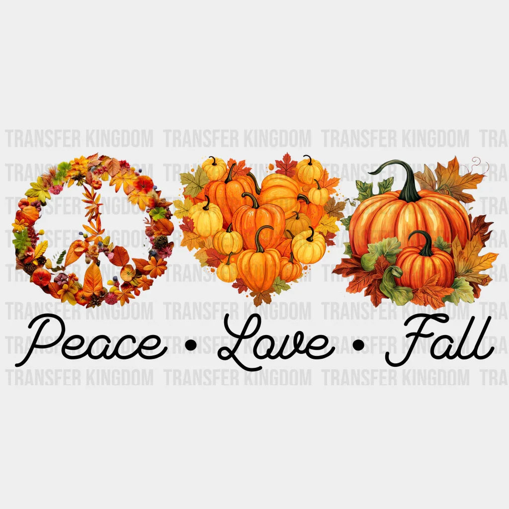 Peace Love Fall - Cup Wrap Uv Sticker Permanent Dtf Decal