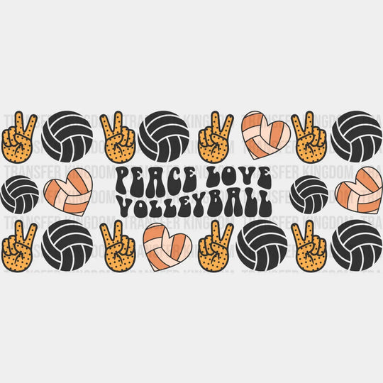 Peace Love Volleyball - Cup Wrap Uv Sticker Permanent Dtf Decal