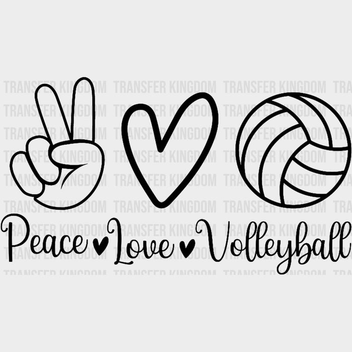 Peace & Love & Volleyball - Volleyball DTF Transfers