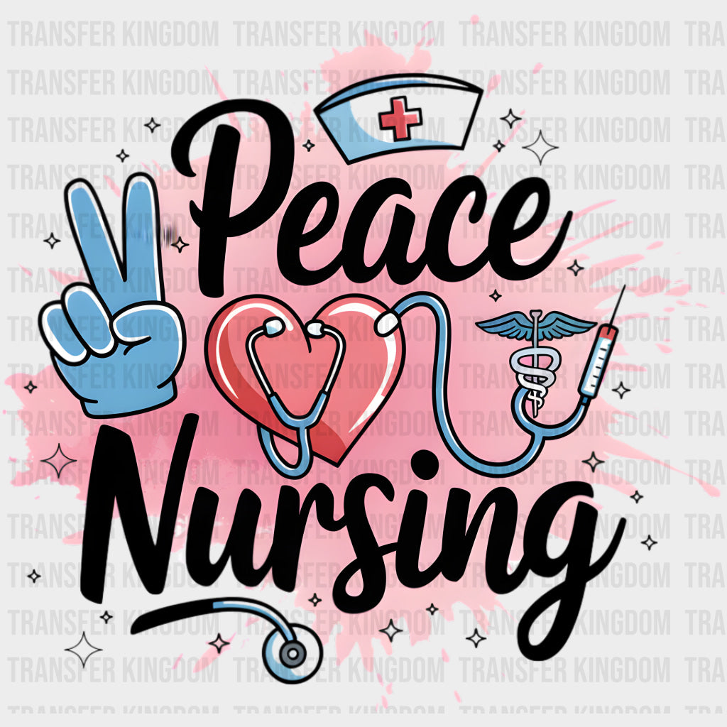 Peace Nursing Pink Splash - Nurse DTF Transfers