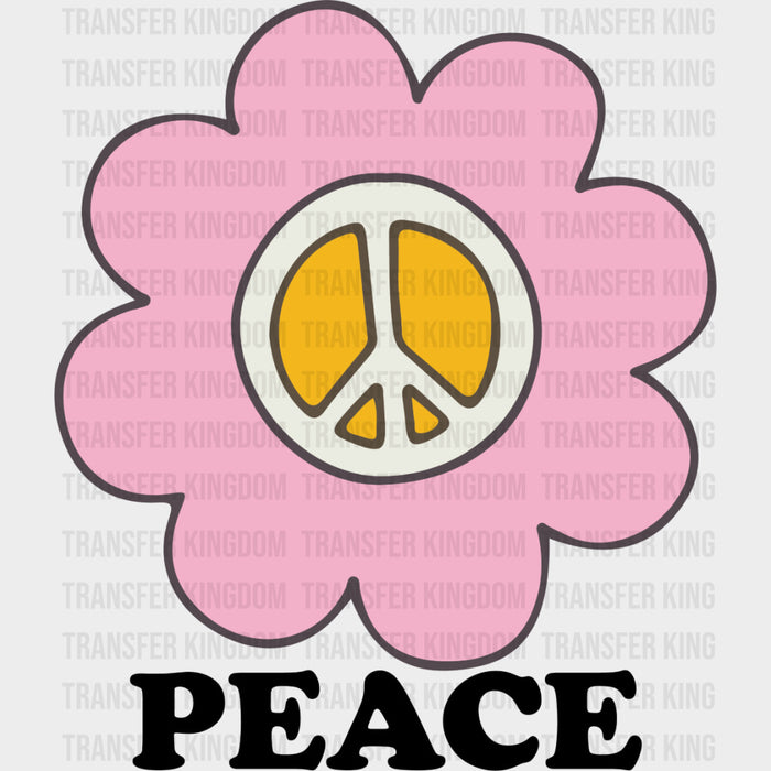 Peace, Pink Flower - Mental Health DTF Transfers