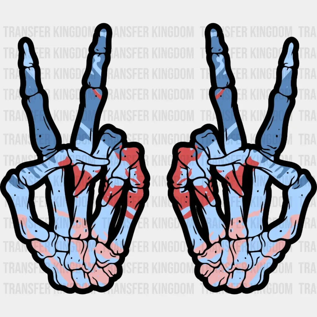 Peace Skeleton Hand Dtf Transfer