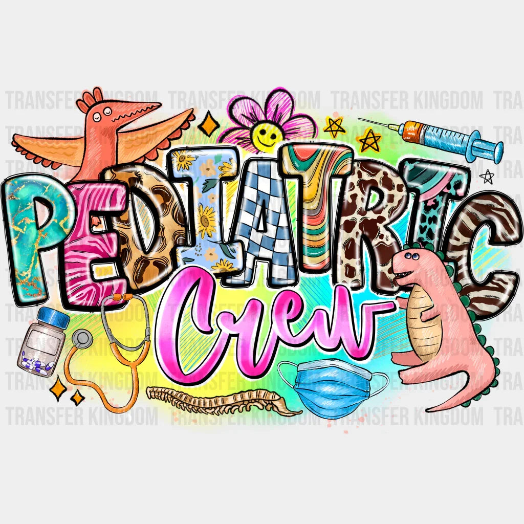 Pediatric Crew Dinosaur Design - Nurse Dtf Transfers