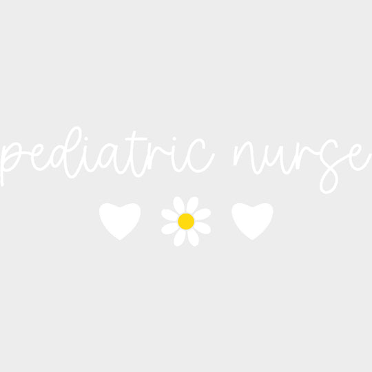 Pediatric Nurse B&W Flower - Pediatric Nurse DTF Transfers Adult Unisex - S & M (10’’) / Light Color Design (See