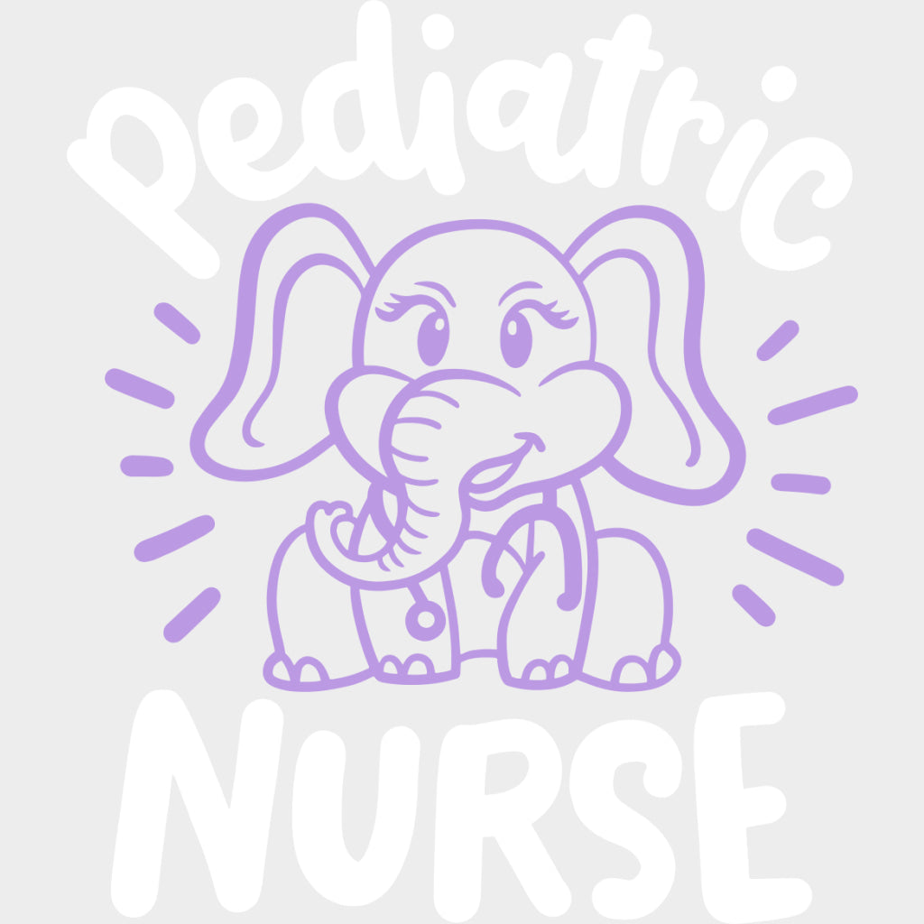 Pediatric Nurse, Purple Elephant - Pediatric Nurse DTF Transfers transfer-kingdom Light Color Design (See Imaging)