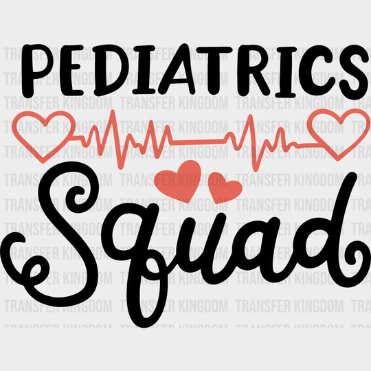 Pediatrics Squad, Orange ECG Line - Pediatric Nurse DTF Transfers transfer-kingdom Dark Color Design (See Imaging)