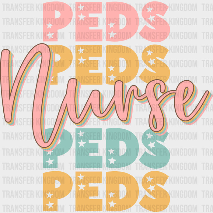 Peds Nurse, Star Pattern - Pediatric Nurse DTF Transfers