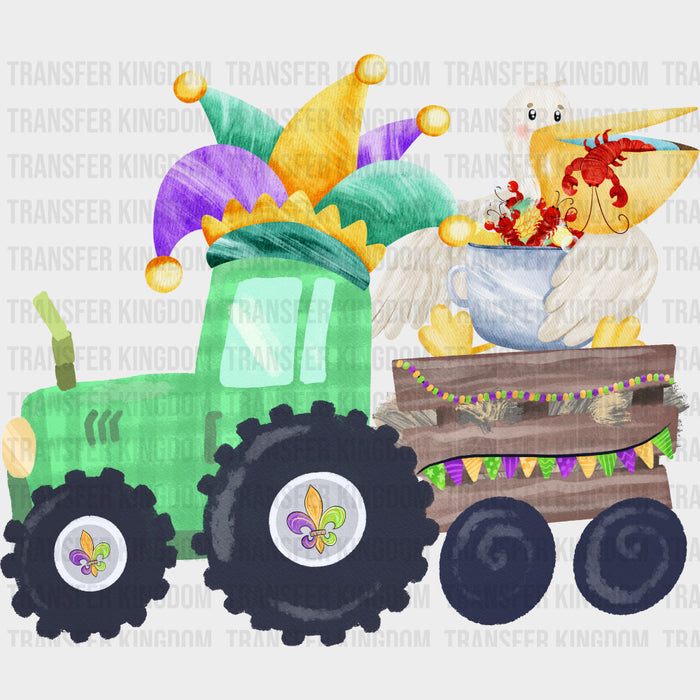 Pelican In A Tractor - Mardi Gras DTF Transfers