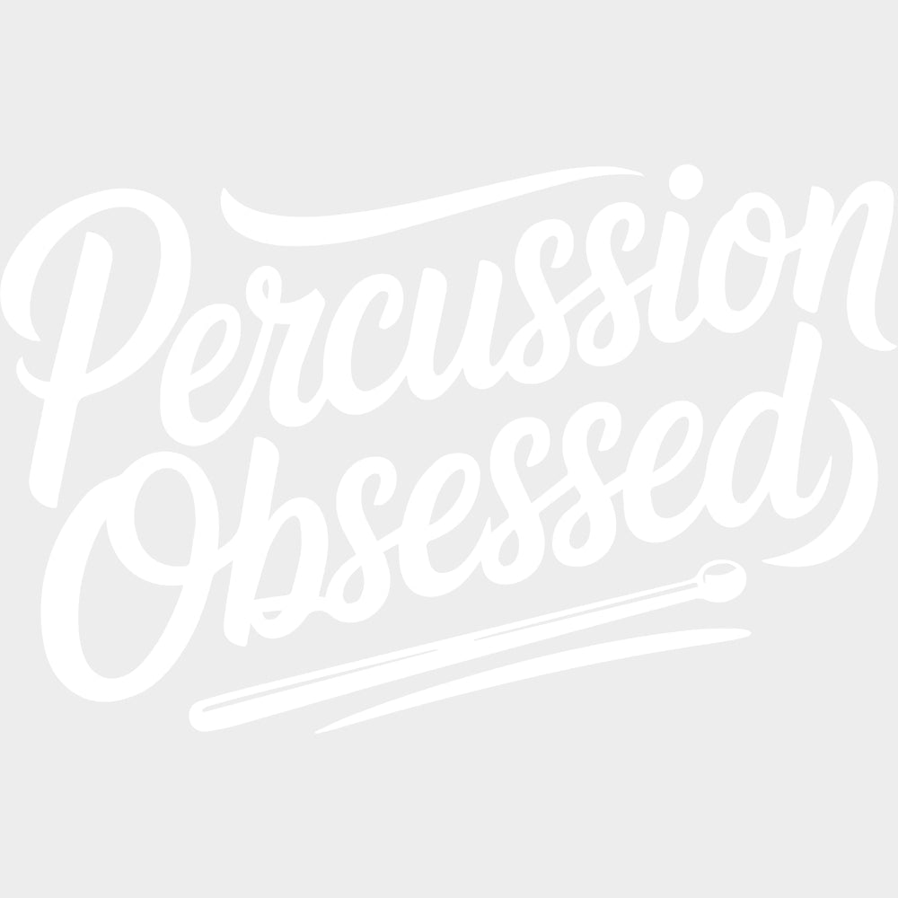Percussion Obsessed - Music DTF Transfers - Adult Unisex - S & M (10’’) / Light Color Design (See Imaging)