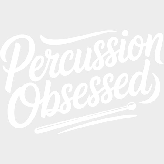 Percussion Obsessed - Music DTF Transfers - Adult Unisex - S & M (10’’) / Light Color Design (See Imaging)