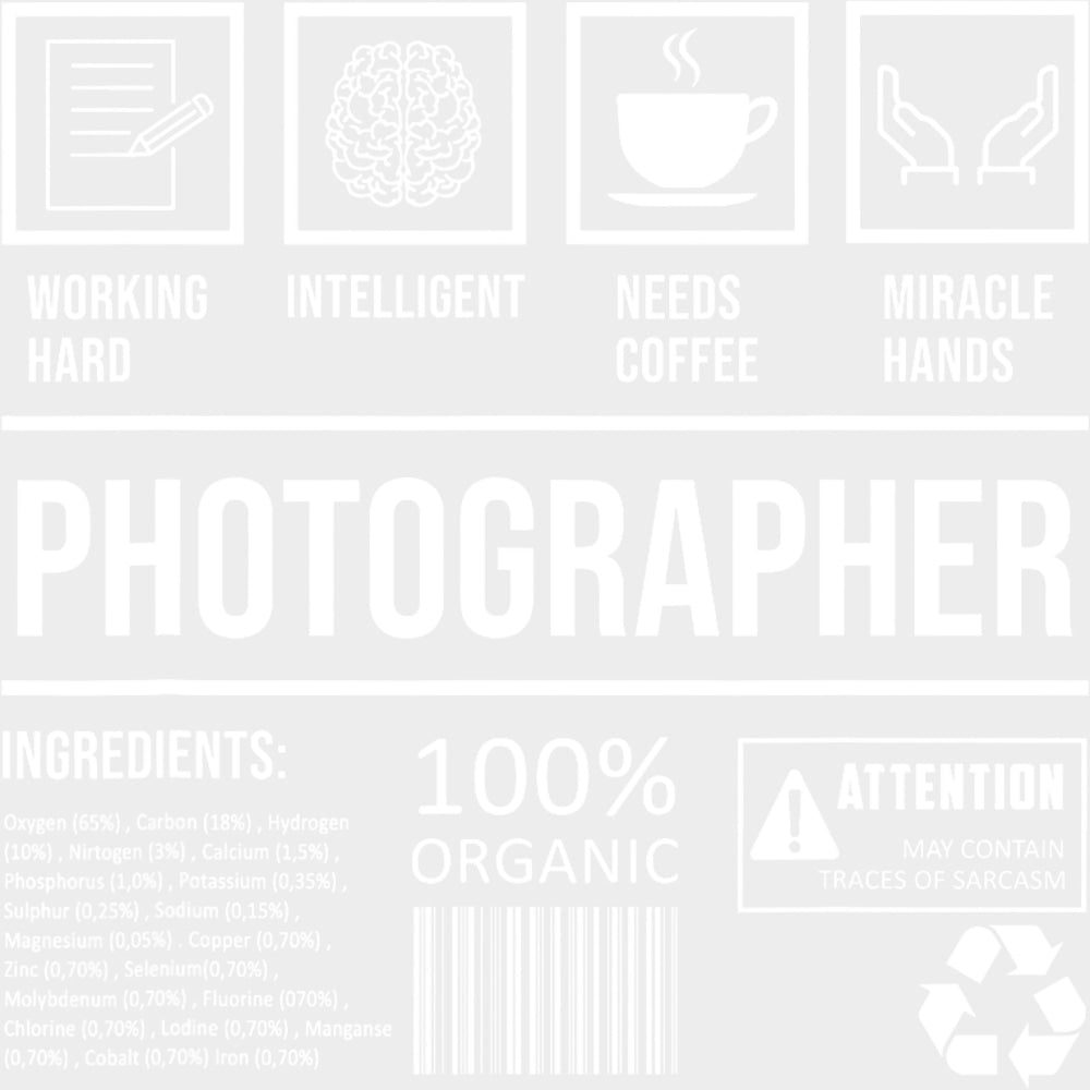 Photographer Ingredients B&W - Photography DTF Transfers transfer-kingdom Light Color Design (See Imaging)