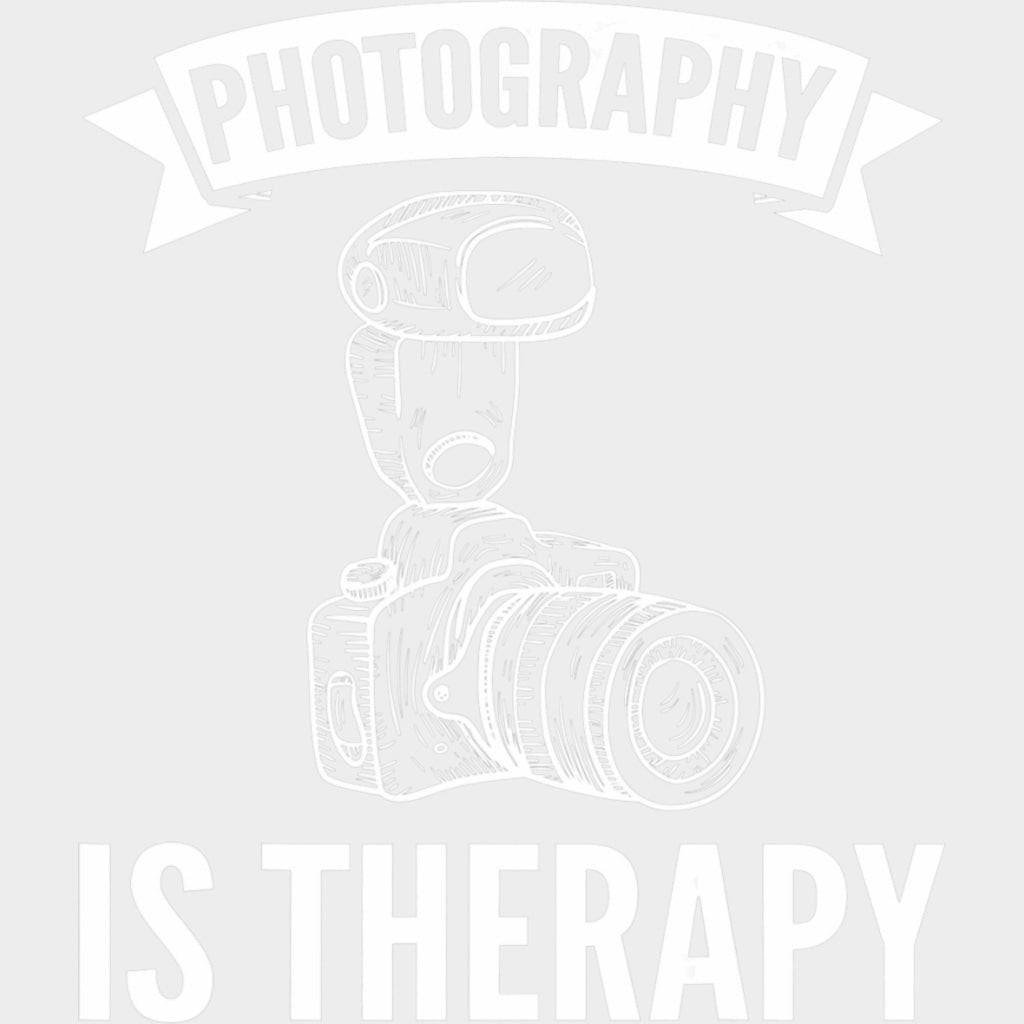 Photographyy Is My Therapy B&W - Photography DTF Transfers Adult Unisex - S & M (10’’) / Light Color Design (See