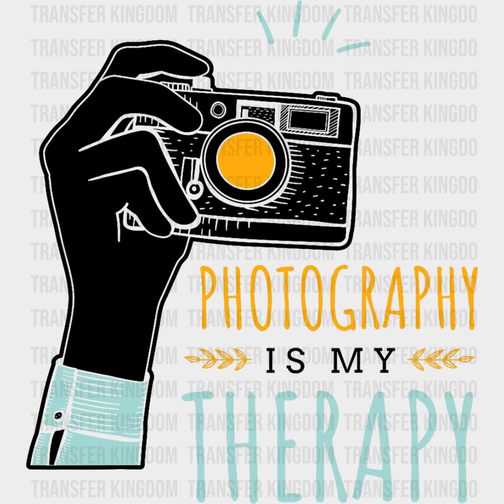 Photographyy Is My Therapy - Photography DTF Transfers Adult Unisex - S & M (10’’) / Dark Color Design (See Imaging)