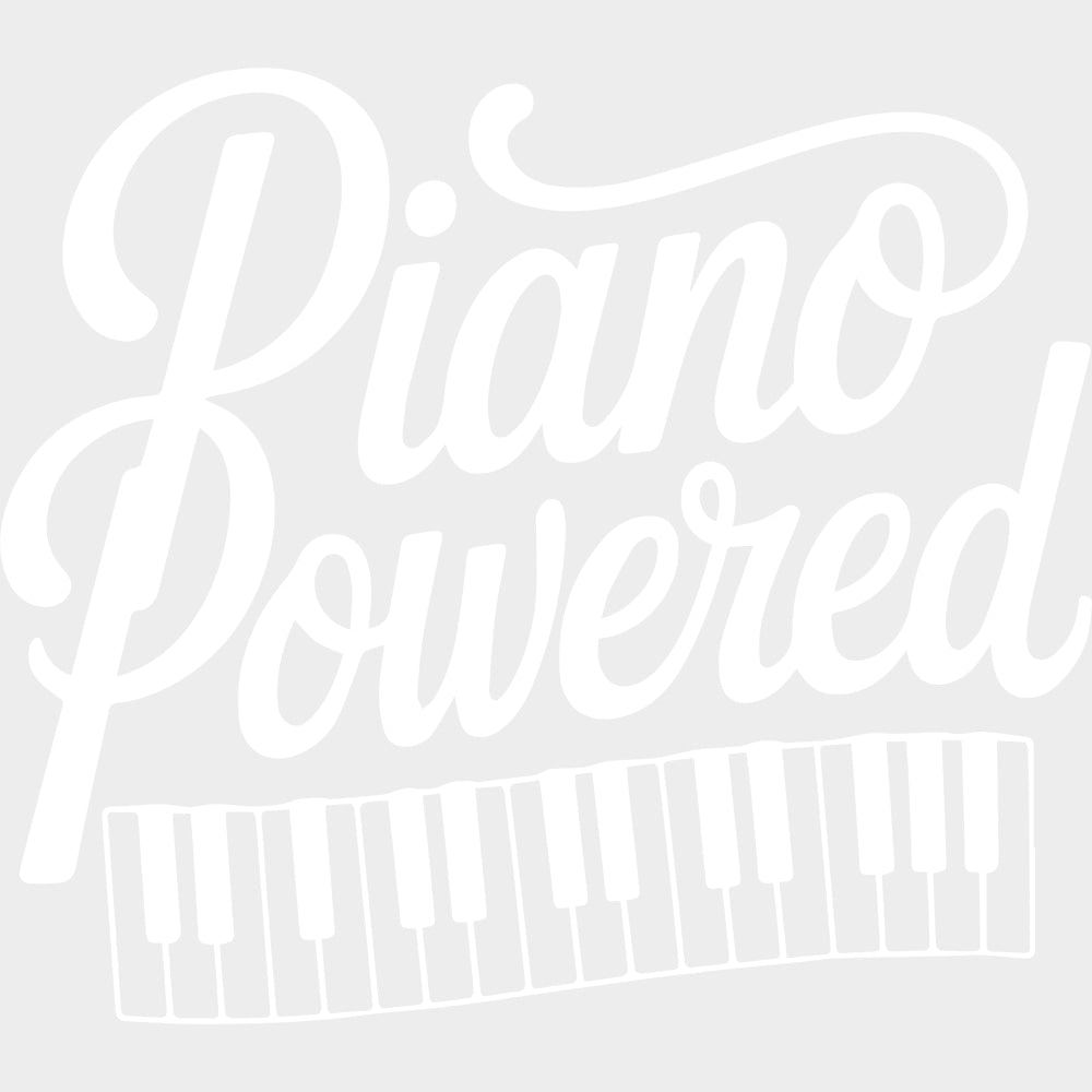 Piano Powered - Music DTF Transfers - Adult Unisex - S & M (10’’) / Light Color Design (See Imaging)