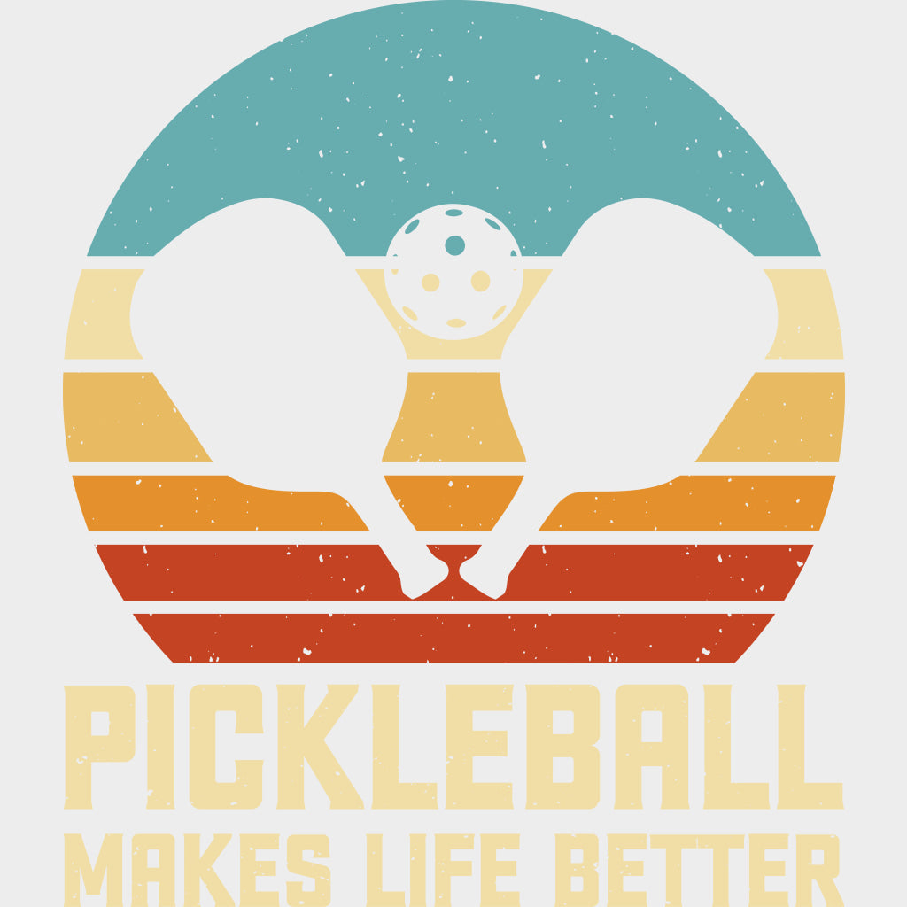 Pickleball Makes Life Better Paddles & Ball - Pickleball DTF Transfers Adult Unisex - S & M (10’’) / Light Color Design
