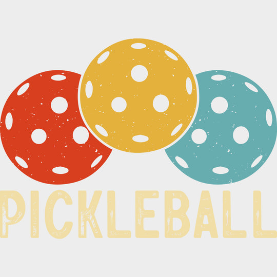 Pickleball Red Yellow Blue - Pickleball DTF Transfers Adult Unisex - S & M (10’’) / Light Color Design (See Imaging)